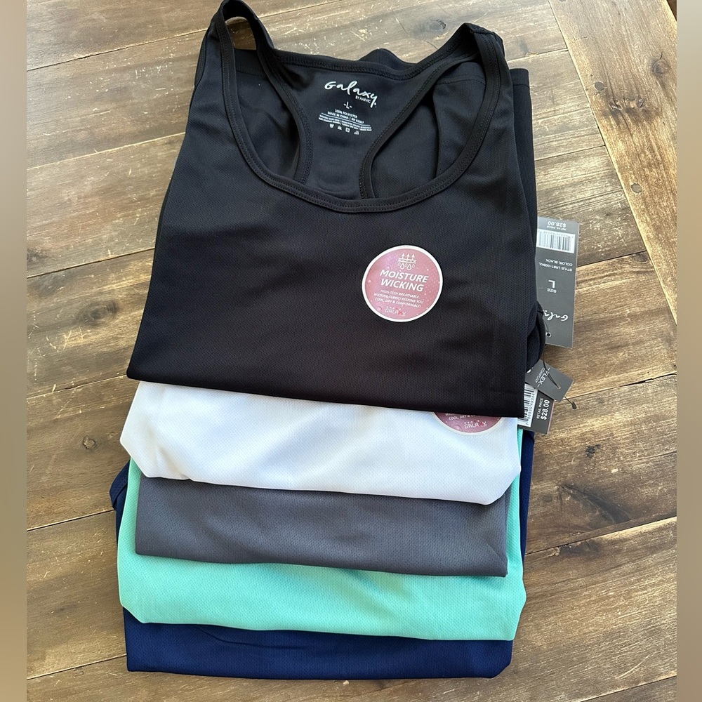 Lot of 5 Women’s Athletic Racerback Tanks NWT